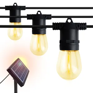高品质3w多晶硅太阳能电池板串灯S14野营灯USB充电户外串灯太阳能