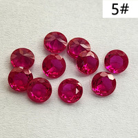 Pierre précieuse rubis synthétique rouge coupe brillante coupe ronde 5mm-10mm pierres de corindon rubis à facettes