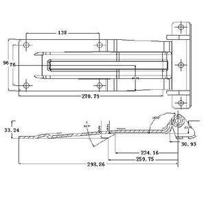 Zinc-Plated Steel Truck Door Hinge Container Rear Door Strap Hinge with U <b>Bracket</b> - Product Image 3