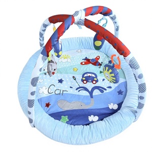 Alfombra de Juego para Bebés Blue Adventure con Borde Acolchado de Felpa, Centro de Actividades 5 en 1, Alfombra de Juego para Estimulación Temprana con Diseño de Ballena y Coche - Product Image 3