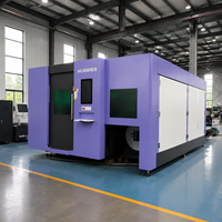 Machine de découpe laser à fibre entièrement fermée avec table d'échange et axe rotatif, pour découpe de métaux, haute puissance, commande CNC