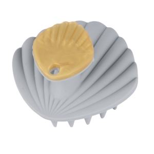 Cepillo de pelo de silicona con logotipo personalizado, cepillos de baño con forma de carcasa, esponjas, depuradores para limpieza del cuero cabelludo, masaje corporal - Product Image 2