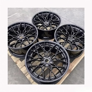 Jantes en alliage d'aluminium forgé en deux parties, personnalisées, de 18 à 24 pouces, enveloppées de fibre de carbone, à fond profond, noir brillant, pour BMW Mer - Product Image 2