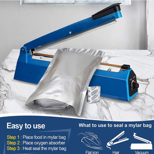 Bolsas de papel de aluminio grandes con sellado térmico 10X14 "1 galón 5 galones Bolsas Mylar para bolsas de almacenamiento de alimentos con absorbente de oxígeno - Product Image 4