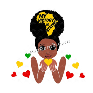 7 pouces enfants taille je suis noir <span class=keywords><strong>histoire</strong></span> petite fille afro transferts de chaleur pour enfants tissu - Product Image 3