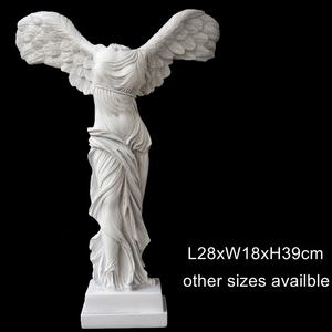 Figura famosa occidentale a grandezza naturale scultura a mano in pietra di marmo bianco puro alata vittoria della statua di Samothrace - Product Image 2