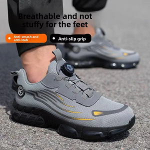 Chaussures de travail d'extérieur pour homme, baskets grises, chaussures de sécurité à embout en acier, chaussures de sécurité anti-écrasement - Product Image 3
