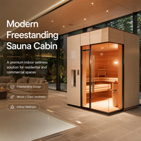 Ruang Sauna Rumah Tradisional Kabin Sauna Kayu Kaca Modern Sauna Berdiri Sendiri di Dalam Ruangan untuk Ruang Kesehatan Pribadi