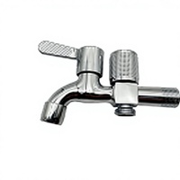 Robinet de lavabo mural extérieur en alliage de zinc chromé, design moderne