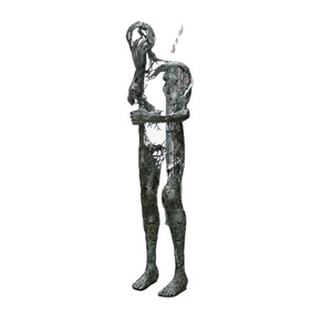 Sculpture circulaire en acier inoxydable miroir, grande taille, pour extérieur, art métallique d'esthétique moderne - Product Image 3