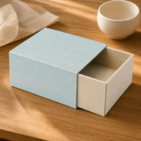 Boîte à tiroir rigide en kraft bleu avec logo personnalisé, boîte d'emballage pour tasse à thé en céramique, boîte pour tasse à café, ensemble cadeau de vaisselle à thé