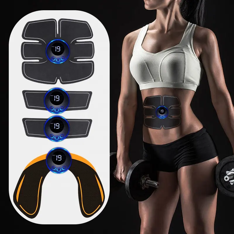 Sem fio elétrico Ems Nádegas Trainer Abdominais Estimulador Abs Fitness Body Emagrecimento Massager