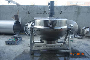 Ace Factory Supply Máquina mezcladora de cocina de alimentos 400L Hervidor de doble camisa Calefacción de gas Olla de salsa planetaria automática - Product Image 2