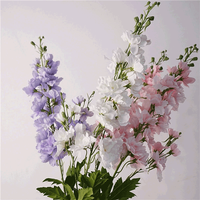Centre de table de mariage Delphinium Ajacis - Fleur artificielle réaliste en latex bleu et blanc pour la décoration intérieure