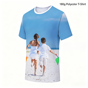 Camiseta con Estampado de <span class=keywords><strong>Fotos</strong></span> Personalizado para Hombre, 180g, Poliéster, Sublimación, Impresión Digital 3D, Recuerdo de Vacaciones Familiares, Regalo - Product Image 2