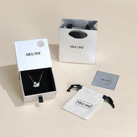 Ensemble de boîtes à bijoux en papier de luxe personnalisées, boîte à bijoux avec sac, boîte de rangement pour collier, boîte en carton, ensemble de sacs