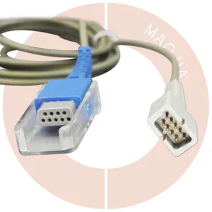 Cable de Sensor Spo2, adaptador médico de 9 pines db9, Compatible con mindray, extensión Spo2