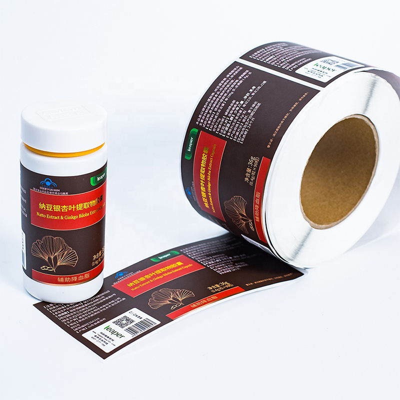 Customized Waterproof Flexo Printing Shine Healthcare Product Bottle Label Etiquette Autocolante Supplement Label
