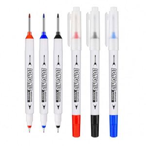 Dual Tip Deep Drill Hole Long Nib Red Black Blue Ink Woodworking Metal Marker <b>Pen</b> for Bathroom - Product Image 2