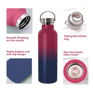 Reusable Drink Sport Flask Water Bottles Double Wall Insulated Narrow Mouth Stainless Steel Water Bottle With Custom Logo