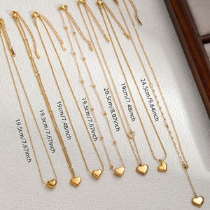Collana con Ciondolo a Cuore Personalizzata in Acciaio Inossidabile 316L Placcato Oro 14k 18k Resistente all'Acqua per Donne - Product Image 2