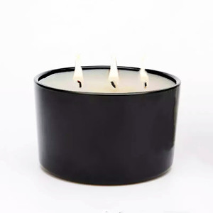 Luxury 16oz 3 Wick <strong>Large</strong> Transparent Round <strong>Candle</strong> Jars Three 3 Wicks Wide Mouth Glass Jars for <strong>Candle</strong> with Lids - Product Image 4