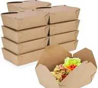 Boîte à lunch jetable en papier kraft imprimée en flexographie personnalisée, avec lamination mate/brillante, logo pour les restaurants de sushis à emporter, emballage alimentaire