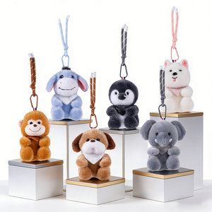 Prêts à expédier : Porte-clés en peluche Kawaii, faible MOQ, vente en gros, porte-clés <span class=keywords><strong>animaux</strong></span> mignons pour promotion, accessoires de sac cadeau - Product Image 2