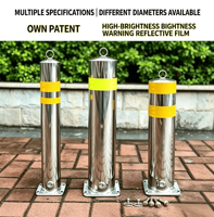 Bollard de sécurité robuste en acier inoxydable 304 avec bande réfléchissante jaune pour le stationnement