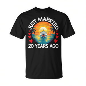 Camiseta a juego para parejas de aniversario de boda número 20 para crucero, producto promocional para viajes en crucero - Product Image 2