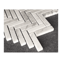 Carrelage en mosaïque de marbre blanc 400x375mm, épaisseur 8mm, motif chevron moderne, pour salle de bain de luxe, hôtel, contour de baignoire, parquet design