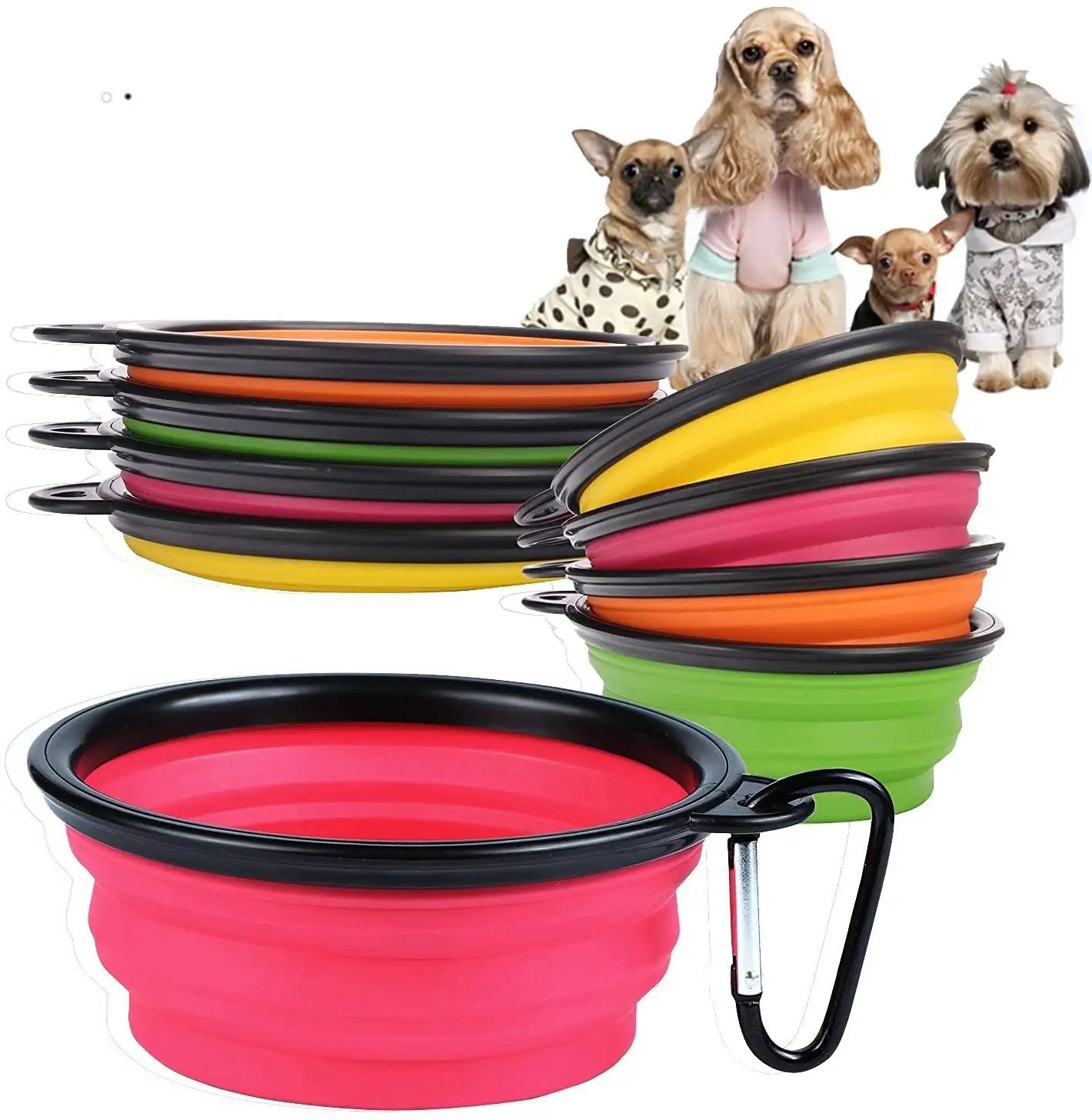Cheap Factory Price Custom Foldable Silicone Pet Water Bowl Collapsible Travel Cat Dog Bowl