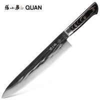 Couteau de chef japonais en acier inoxydable 10 pouces 7CR17Mov Couteau en acier à haute teneur en carbone avec manche en bois Pakka