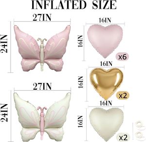 Animated Butterfly Foil <b>Balloons</b> Bowknot Design Eco-Friendly Durable Inflatable <b>Decorations</b> for Birthday Baby Shower - Product Image 2