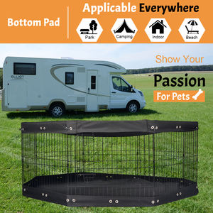 Enclos pliable en métal à 8 panneaux pour animaux de compagnie, <span class=keywords><strong>cage</strong></span> à lapins, parc pour chat et chien, clôtures avec couvercle supérieur et coussin inférieur - Product Image 2