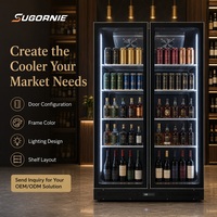 Réfrigérateur commercial vertical à double porte vitrée pour boissons, idéal pour supermarchés et brasseries - Fabrication OEM