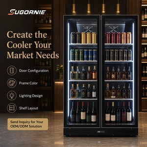 <span class=keywords><strong>Frigorifero</strong></span> Commerciale OEM con <span class=keywords><strong>Doppia</strong></span> Porta in Vetro per Bevande, Espositore Verticale per Birra e Bevande da Supermercato - Product Image 6
