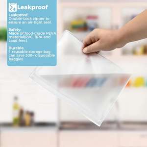 Bolsas de Plástico Reutilizables Ecológicas con Cierre Hermético y Válvula para Almacenar Alimentos para Bebés, Refrigerios, Frutas y Verduras - Product Image 4