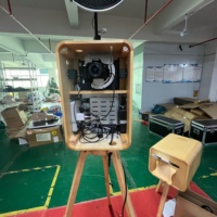Photomaton rustique en bois pour mariage, location pour événements, service de logo personnalisé OEM
