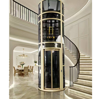 Ascenseur panoramique 360° de luxe pour villas, en aluminium et acier inoxydable, sans engrenages, pour résidences privées