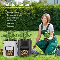 Sacs de culture pour pommes de terre Senershuo, lot de 6, 10 gallons, avec ouverture et poignées, pots de culture pour légumes, jardinage, noir et gris