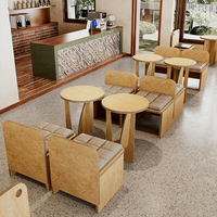 Moderne Massivholz-Restaurantmöbel Sitzbank-Stühle Kaffeehaus Fast-Food Esstische und Stühle Gewerbliche Möbel
