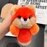 Porte-clés de voiture léger en peluche douce et mignonne, motif renard ou lapin, idéal pour la décoration de sacs, vente en gros