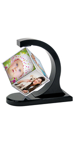 Il nuovo cubo di foto in acrilico a 360 gradi con Base in argento contiene 5 foto per l'arredamento della casa - Product Image 6