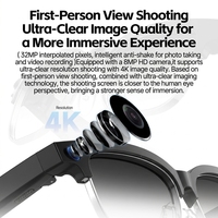 Lunettes caméra IA W630T 8MP avec transfert photo WiFi, traduction vocale, appels Bluetooth, lunettes intelligentes pour usage quotidien, mémoire 4G, lunettes de soleil