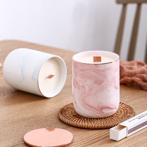 Porte-<span class=keywords><strong>bougie</strong></span> en céramique de luxe vide en marbre pour la fabrication de bougies - Product Image 1