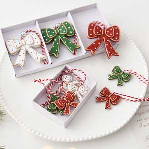 LINGKAI Bow Candy Cane Lollipop Design Resin Christmas Hanging Ornament <b>Set</b> <b>Gift</b> Box Pack for <b>Xmas</b> Tree Holiday Decor - Product Image 3