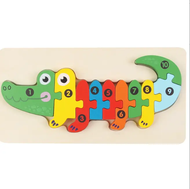 최고의 판매 3D 동물 나무 퍼즐 보드 만화 공룡 지그 소 퍼즐 어린이 선물 교육 장난감