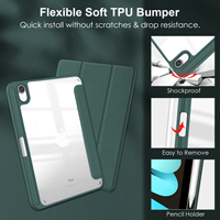 Étui de protection antichoc transparent en PU et PC de qualité supérieure pour tablette iPad Mini 6 Mini 7 8,3 pouces avec support pour stylet