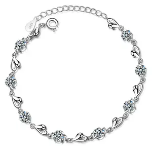 Mode Classic Series 925 Silber Farbe Herz Armband Fit Original Perlen Charms DIY Schmuck Anhänger Perle Geschenk für Frauen